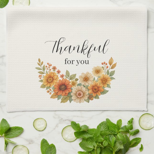 Linge De Cuisine Vague d'automne - Automne Floral Thanksgiving (Plié)