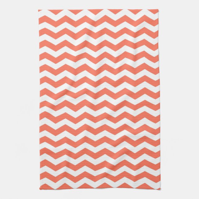 Linge De Cuisine Vague de corail Chevron du Queensland (Vertical)