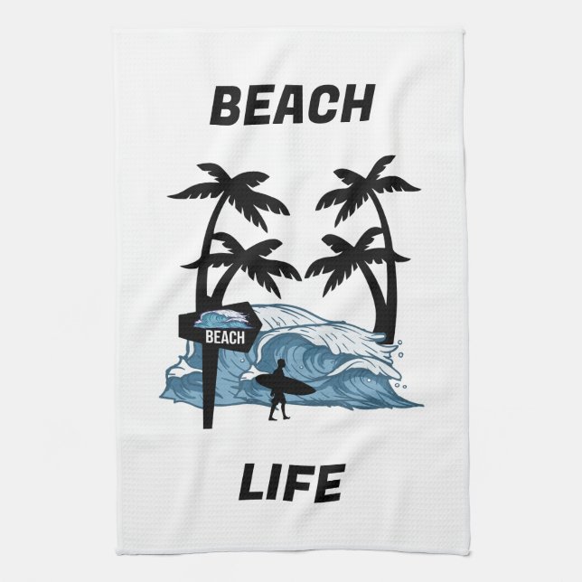 Linge De Cuisine Vague de plage Funny (Vertical)
