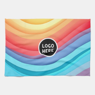 Linge De Cuisine Vagues arc-en-ciel vibrantes abstraites   Ajoutez 