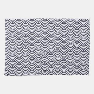 Linge De Cuisine Vagues bleues japonaises Seigaiha Mer