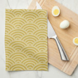 Linge De Cuisine Vagues Jaunes d'or Motif inspiré Art Déco<br><div class="desc">Ajoutez un bel accent à votre cuisine avec cette serviette de cuisine vintage Art déco aux vagues jaune doré.</div>