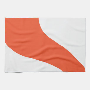 Linge De Cuisine Vagues simples - orange et blanc
