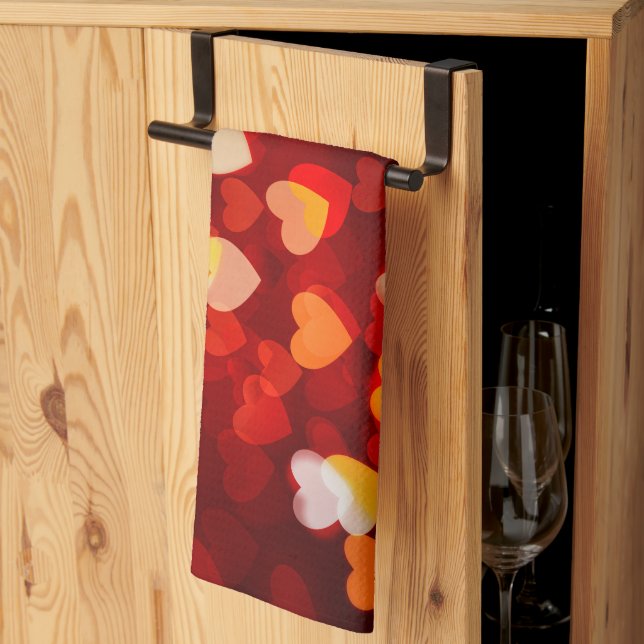 Linge De Cuisine Valentine Romantic Heart Pattern  (Pliage en tiers)