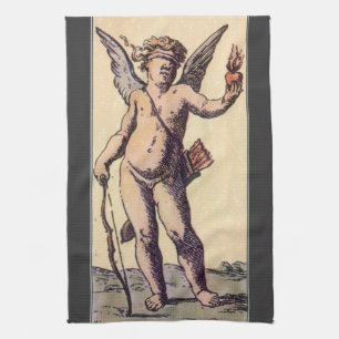 Linge De Cuisine Valentines Cupid avec les yeux bandés, Carte de Ta