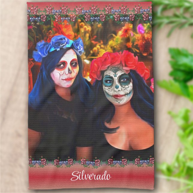 Linge De Cuisine Vallarta Catrinas avec fleurs et bougies 1718 (Créateur téléchargé)