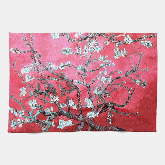 Linge De Cuisine Van Gogh Almond Blossoms : Rouge & Bleu (Horizontal)