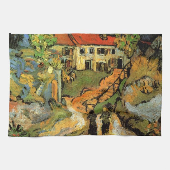 Linge De Cuisine Van Gogh Village Street et Steps Auvers, Figures (Horizontal)