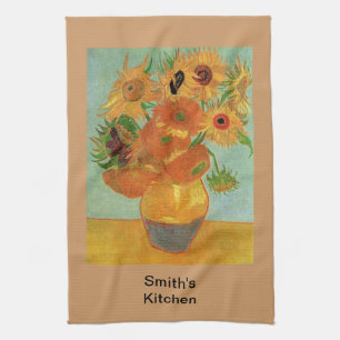 Linge De Cuisine Vase avec douze tournesols, Vincent van Gogh