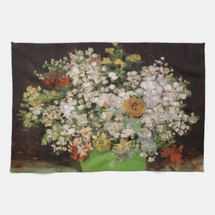 Linge De Cuisine Vase avec fleurs de Zinnia par Vincent van Gogh