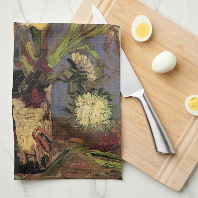Linge De Cuisine Vase avec Glaïeuls par Vincent van Gogh (Quart Plié)