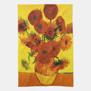 Linge De Cuisine Vase de fleurs avec 15 tournesols Vincent van Gogh