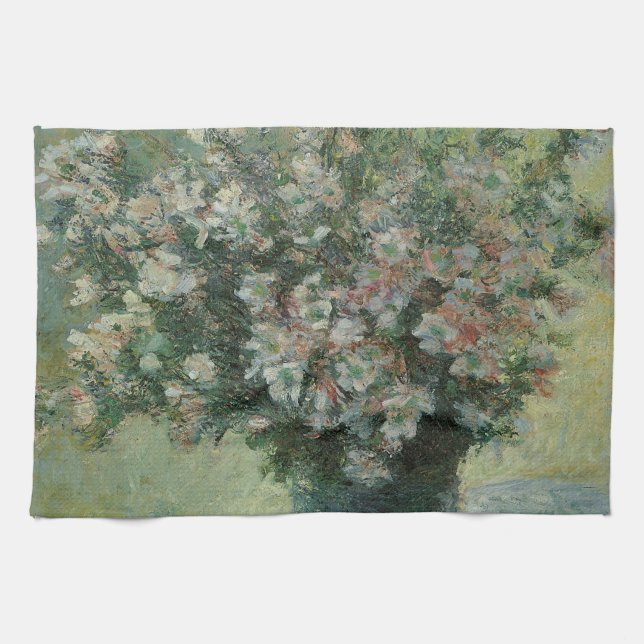 Linge De Cuisine Vase de fleurs par Claude Monet (Horizontal)