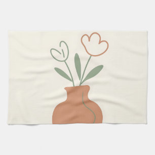 Linge De Cuisine Vase de tulipes minimaliste en ligne artistique