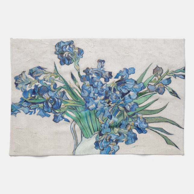 Linge De Cuisine Vase Still Life avec Irises par Vincent van Gogh (Horizontal)