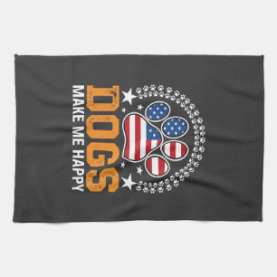 Linge De Cuisine Vecteur d'empreinte de patte de chien patriotique