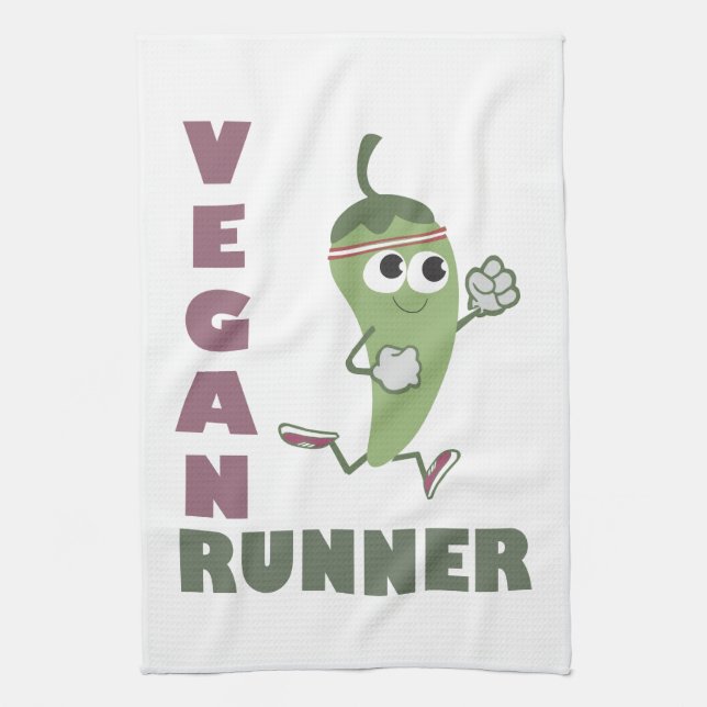 Linge De Cuisine Vegan Runner - Poivre coureur (Vertical)