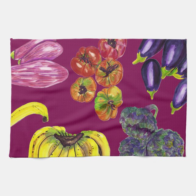 Linge De Cuisine Vegetable Harvest Kitchen Towels (Horizontal)