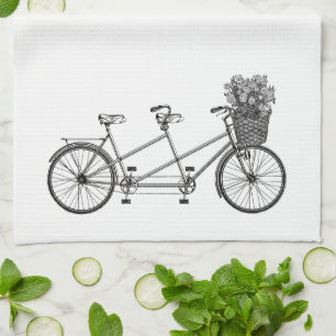 Linge De Cuisine Vélo en tandem graphique Vintage