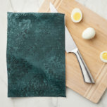 Linge De Cuisine Velvety Turquoise Damask | Grunge vert foncé Baroq<br><div class="desc">90 Grunge, Tout Grandit ! Le damas baroque velours foncé, épais et spectaculaire d'inspiration gothique, dans une riche palette de nuances, crée une texture de velours broyé vintage opulente. De la collection luxueuse et sophistiquée "Moody Jewel Tones", cette nouveauté contemporaine mélangé moyen unisex (mais féminin) effet abstrait ajoute une parfaite...</div>