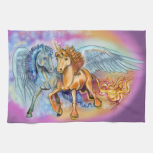 Linge De Cuisine Vent et Flamme, Pégase et Licorne