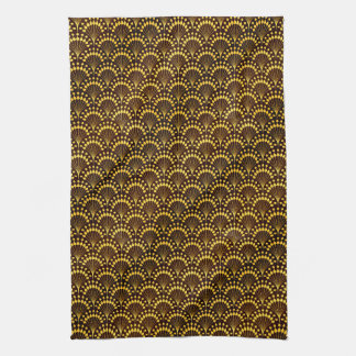 Linge De Cuisine Ventilateur d'or Art Déco Motif