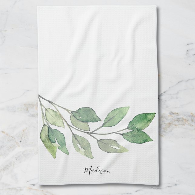 Linge De Cuisine Verdure aquarelle personnalisée (Créateur téléchargé)