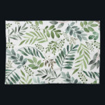 Linge De Cuisine Verdure botanique Feuille Aquarelle<br><div class="desc">Rustique Aquarelle verte feuille motif</div>