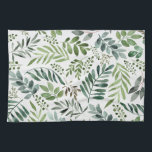 Linge De Cuisine Verdure botanique Feuille Aquarelle<br><div class="desc">Rustique Aquarelle verte feuille motif</div>