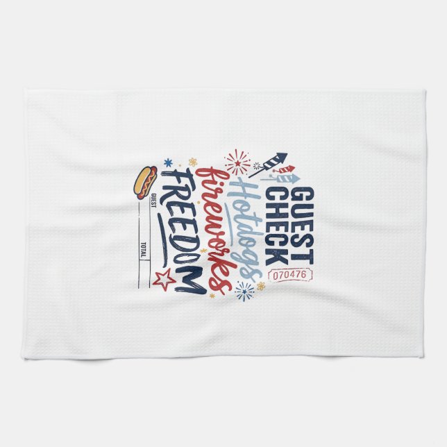 Linge De Cuisine Vérification des invités patriotiques Saucisses Fê (Horizontal)