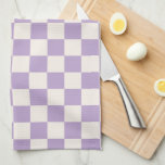 Linge De Cuisine Vérification du pourpre, Motif de tableau de contr<br><div class="desc">à damiers Motif - damier violet et blanc crème.</div>