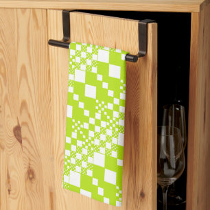 Linge De Cuisine Vérifié, Chèques - Vert et blanc de chaux