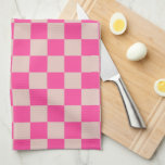 Linge De Cuisine Vérifier Coral Rose À damiers Motif Checkboard<br><div class="desc">à damiers Motif - Coral rose et saumon damier.</div>