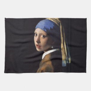 Linge De Cuisine Vermeer Girl Pearl Élevant Masterpiece Peinture
