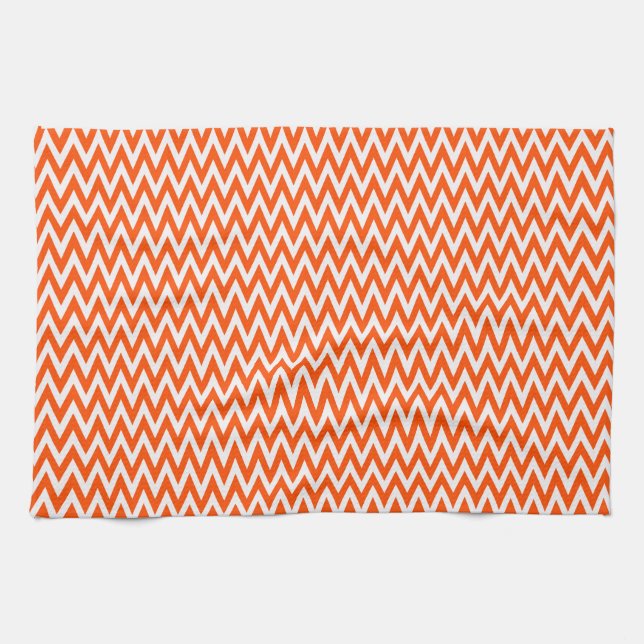 Linge De Cuisine Vermillion Elegant Chevron Design (Horizontal)