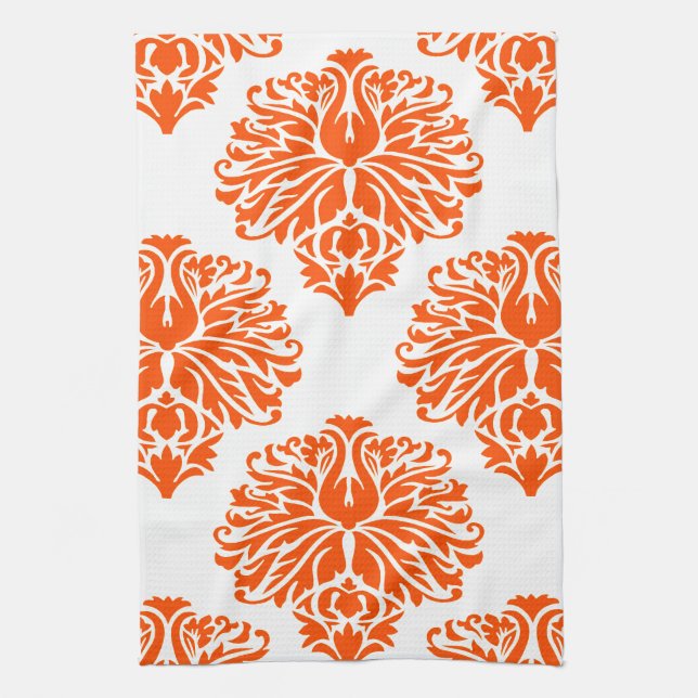 Linge De Cuisine Vermillion Elegant Damask (Vertical)