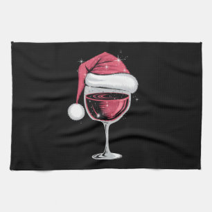 Linge De Cuisine Verre à vin rouge Noël drôle de Noël Xmas 