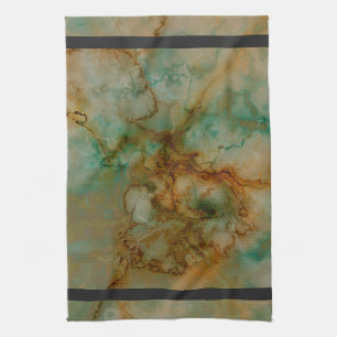 Linge De Cuisine Vert et marbre d'or