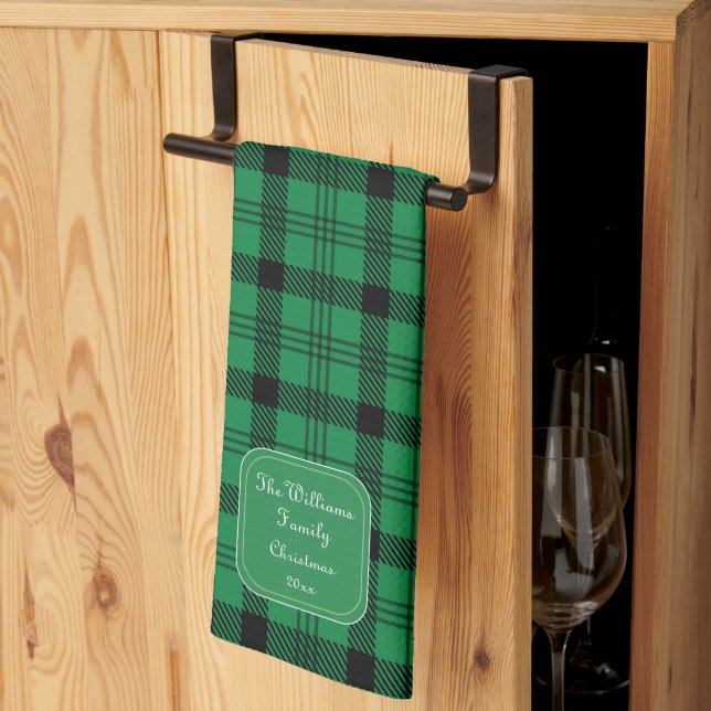 Linge De Cuisine Vert et noir - Plaids confortables (Pliage en tiers)