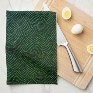 Linge De Cuisine Vert profond Abstrait