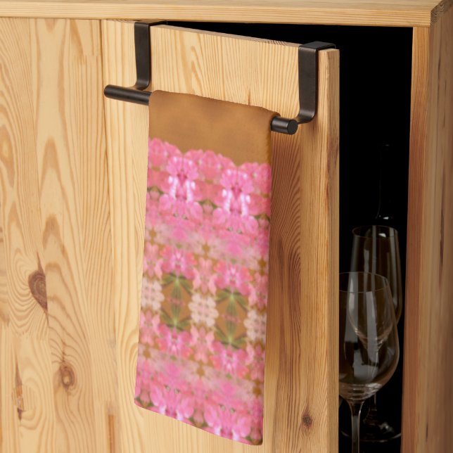 Linge De Cuisine Vert rose et or (Pliage en tiers)