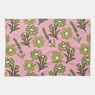 Linge De Cuisine Vert rose Tropical Floral Botanique Printemps été