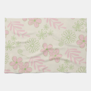 Linge De Cuisine Vert rose Tropical Floral Botanique Printemps Été