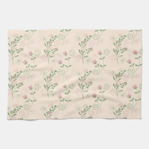 Linge De Cuisine Vert rose Tropical Floral Botanique Printemps Été