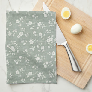 Linge De Cuisine Vert sauge floral, Maison de campagne, Cottagecore