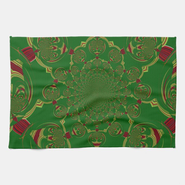 Linge De Cuisine Vert vintage (Horizontal)