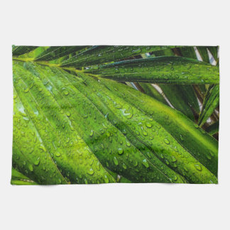 Linge De Cuisine Verts tropicaux avec gouttes de pluie