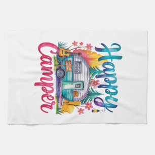 Linge De Cuisine Vêtements de camping drôle Happy Camper remorque R