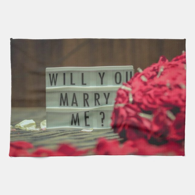 Linge De Cuisine Veux-Tu M'Épouser ? Proposition de mariage (Horizontal)