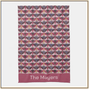 Linge De Cuisine Vibe Art Déco Pink Bleu Abstrait